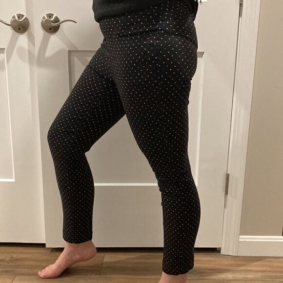 Lulu B Women’s Black and Rainbow Polka Dot Stretch Legging Pants Size 4 - Picture 4 of 9